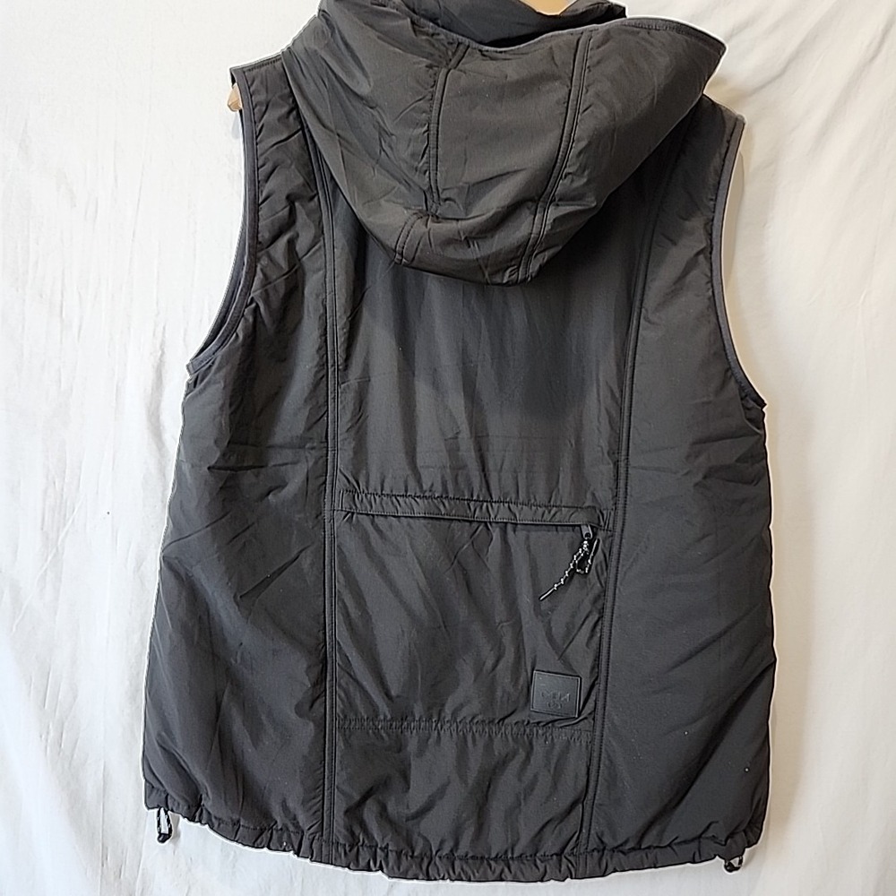 Calia Padded Packable Vest With Hood Pure Black Cinch Waist Women's M - Picture 3 of 5